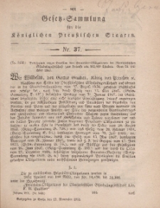 Gesetz-Sammlung für die Königlichen Preussischen Staaten, 13. November, 1861, nr. 37.