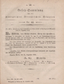 Gesetz-Sammlung für die Königlichen Preussischen Staaten, 31. Dezember, 1861, nr. 42.