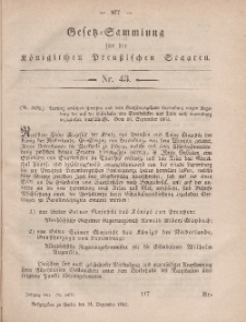 Gesetz-Sammlung für die Königlichen Preussischen Staaten, 31. Dezember, 1861, nr. 43.