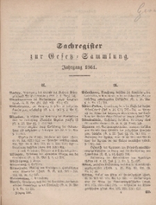Gesetz-Sammlung für die Königlichen Preussischen Staaten, (Sachregister), 1861