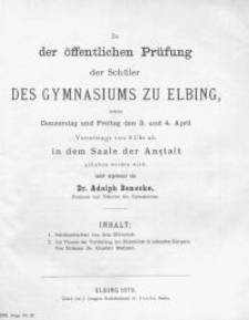 Zu der öffentlichen Prüfung der Schüler des Gymnasiums zu Elbing...