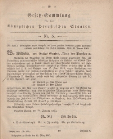 Gesetz-Sammlung für die Königlichen Preussischen Staaten, 13. März, 1863, nr. 5.
