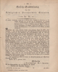 Gesetz-Sammlung für die Königlichen Preussischen Staaten, 22. April, 1863, nr. 11.
