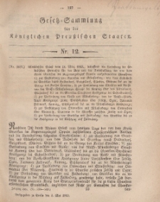 Gesetz-Sammlung für die Königlichen Preussischen Staaten, 5. Mai, 1863, nr. 12.