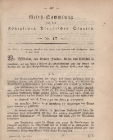 Gesetz-Sammlung für die Königlichen Preussischen Staaten, 3. Juni, 1863, nr. 17.