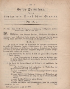 Gesetz-Sammlung für die Königlichen Preussischen Staaten, 12. Juni, 1863, nr. 18.