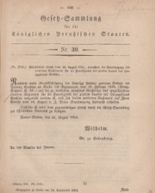 Gesetz-Sammlung für die Königlichen Preussischen Staaten, 24. September, 1863, nr. 30.