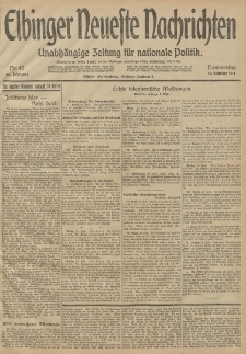 Elbinger Neueste Nachrichten, Nr. 42 Donnerstag 12 Februar 1914 66. Jahrgang