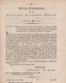 Gesetz-Sammlung für die Königlichen Preussischen Staaten, 8. Oktober, 1863, nr. 33.