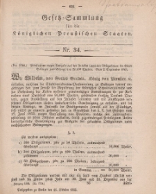 Gesetz-Sammlung für die Königlichen Preussischen Staaten, 16. Oktober, 1863, nr. 34.