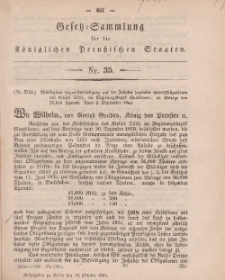 Gesetz-Sammlung für die Königlichen Preussischen Staaten, 19. Oktober, 1863, nr. 35.