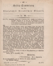 Gesetz-Sammlung für die Königlichen Preussischen Staaten, 24. Oktober, 1863, nr. 36.