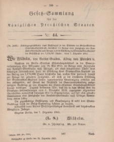Gesetz-Sammlung für die Königlichen Preussischen Staaten, 31. Dezember, 1863, nr. 44.