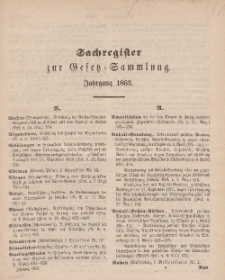 Gesetz-Sammlung für die Königlichen Preussischen Staaten, (Sachregister), 1863