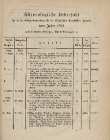 Gesetz-Sammlung für die Königlichen Preussischen Staaten (Chronologische Uebersicht), 1865