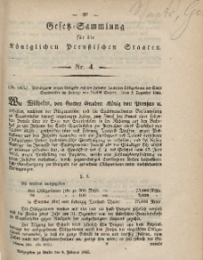 Gesetz-Sammlung für die Königlichen Preussischen Staaten, 8. Februar, 1865, nr. 4.