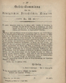 Gesetz-Sammlung für die Königlichen Preussischen Staaten, 7. April, 1865, nr. 10.