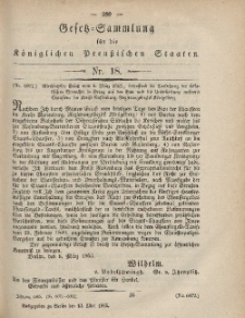 Gesetz-Sammlung für die Königlichen Preussischen Staaten, 13. Mai, 1865, nr. 18.