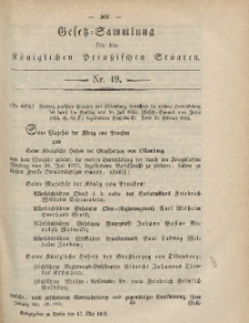 Gesetz-Sammlung für die Königlichen Preussischen Staaten, 17. Mai, 1865, nr. 19.