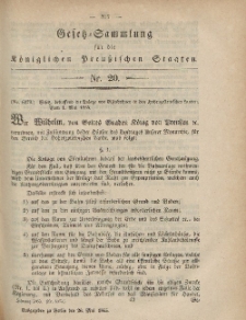 Gesetz-Sammlung für die Königlichen Preussischen Staaten, 26. Mai, 1865, nr. 20.