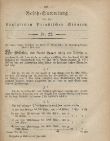 Gesetz-Sammlung für die Königlichen Preussischen Staaten, 8. Juni, 1865, nr. 22.