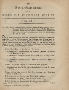 Gesetz-Sammlung für die Königlichen Preussischen Staaten, 16. Juni, 1865, nr. 23.