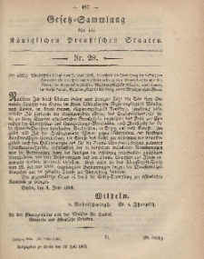 Gesetz-Sammlung für die Königlichen Preussischen Staaten, 12. Juli, 1865, nr. 29.