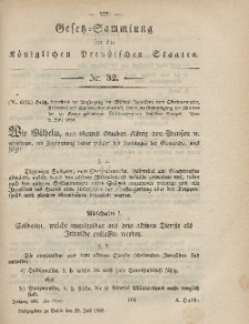 Gesetz-Sammlung für die Königlichen Preussischen Staaten, 28. Juli, 1865, nr. 32.