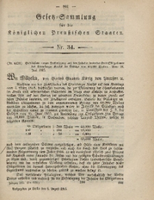 Gesetz-Sammlung für die Königlichen Preussischen Staaten, 8. August, 1865, nr. 34.