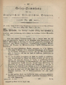 Gesetz-Sammlung für die Königlichen Preussischen Staaten, 12. August, 1865, nr. 35.