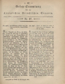 Gesetz-Sammlung für die Königlichen Preussischen Staaten, 23. August, 1865, nr. 37.