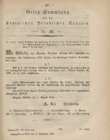 Gesetz-Sammlung für die Königlichen Preussischen Staaten, 13. September, 1865, nr. 40.