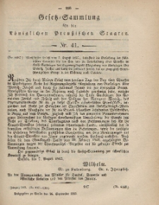 Gesetz-Sammlung für die Königlichen Preussischen Staaten, 26. September, 1865, nr. 41.