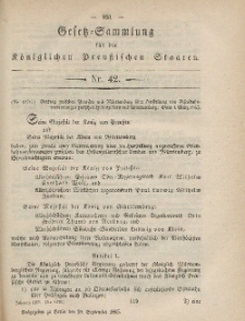Gesetz-Sammlung für die Königlichen Preussischen Staaten, 29. September, 1865, nr. 42.