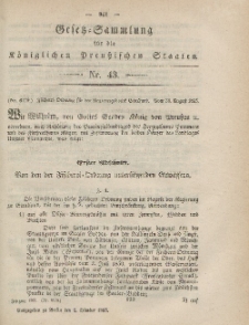 Gesetz-Sammlung für die Königlichen Preussischen Staaten, 2. Oktober, 1865, nr. 43.