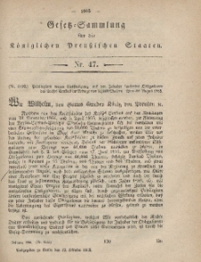 Gesetz-Sammlung für die Königlichen Preussischen Staaten, 12. Oktober, 1865, nr. 47.