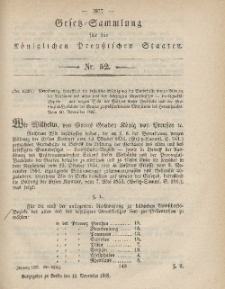 Gesetz-Sammlung für die Königlichen Preussischen Staaten, 18. November, 1865, nr. 52.