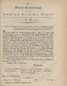 Gesetz-Sammlung für die Königlichen Preussischen Staaten, 2. Dezember, 1865, nr. 53.