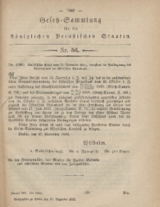 Gesetz-Sammlung für die Königlichen Preussischen Staaten, 19. Dezember, 1865, nr. 56.
