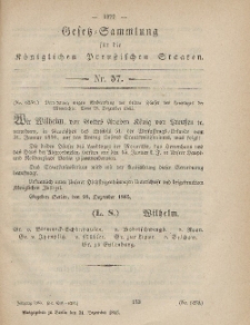 Gesetz-Sammlung für die Königlichen Preussischen Staaten, 31. Dezember, 1865, nr. 57.