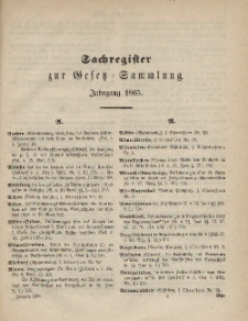 Gesetz-Sammlung für die Königlichen Preussischen Staaten (Sachregister), 1865