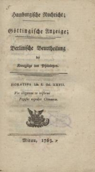 Hamburgische Nachricht; Göttingische Anzeige; Berlinische Beurtheilung der Kreuzzüge des Philologen