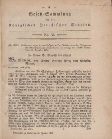 Gesetz-Sammlung für die Königlichen Preussischen Staaten, 18. Januar, 1859, nr. 2.