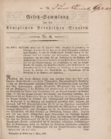 Gesetz-Sammlung für die Königlichen Preussischen Staaten, 7. März, 1859, nr. 6.