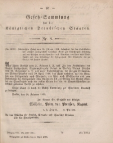 Gesetz-Sammlung für die Königlichen Preussischen Staaten, 4. April, 1859, nr. 8.