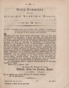 Gesetz-Sammlung für die Königlichen Preussischen Staaten, 15. April, 1859, nr. 10.