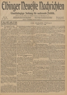Elbinger Neueste Nachrichten, Nr. 51 Sonnabend 21 Februar 1914 66. Jahrgang