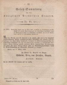 Gesetz-Sammlung für die Königlichen Preussischen Staaten, 23. April, 1859, nr. 11.