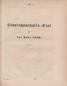 Gesetz-Sammlung für die Königlichen Preussischen Staaten, (Staatshaushalts-Etat füf das Jahr 1859)