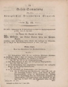 Gesetz-Sammlung für die Königlichen Preussischen Staaten, 7. Juni, 1859, nr. 22.